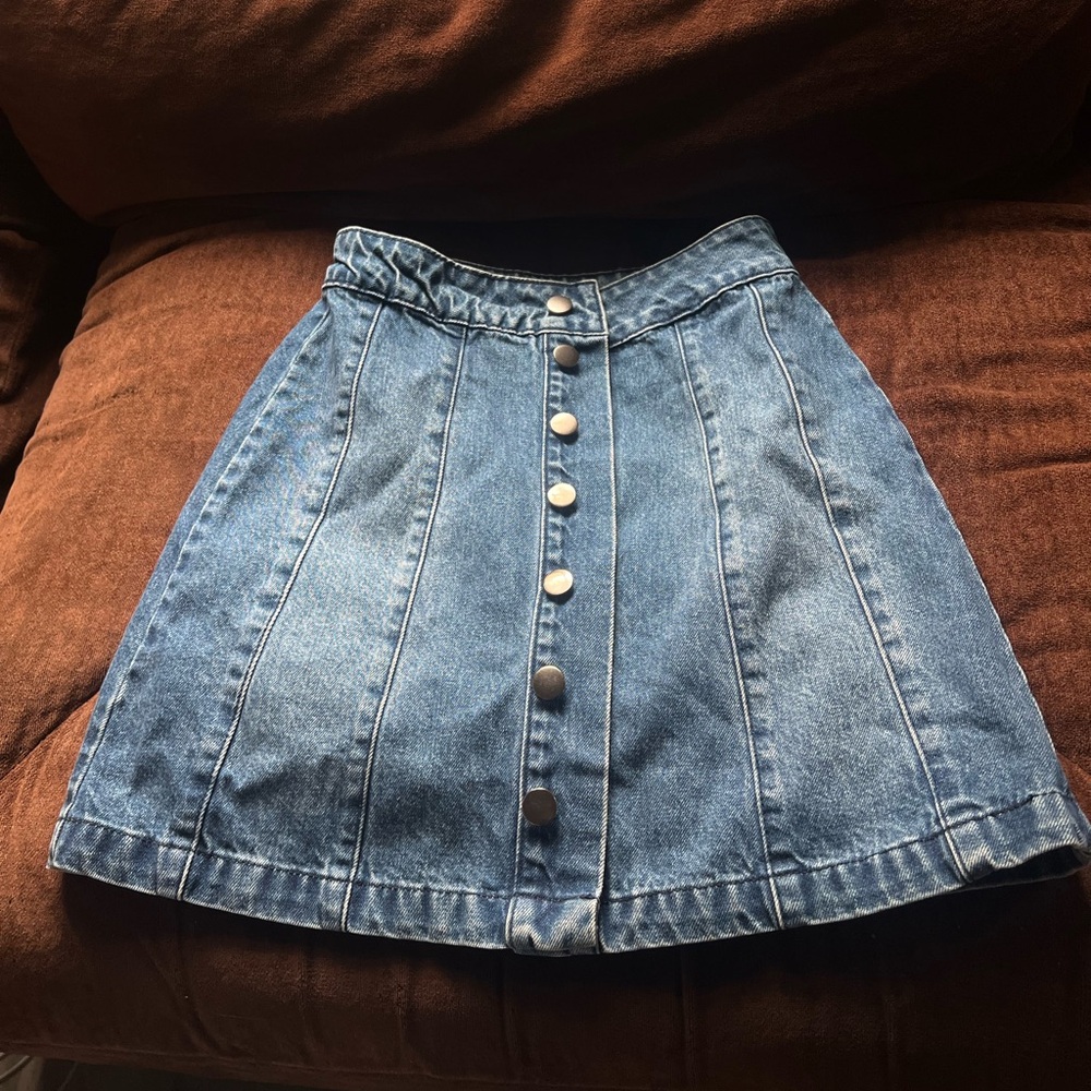 Denim Button Skirt